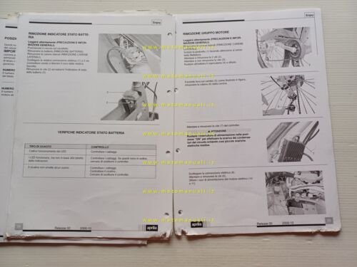 Aprilia bici elettriche Enjoy Racing-City 2000-01 manuale officina ORIGINALE