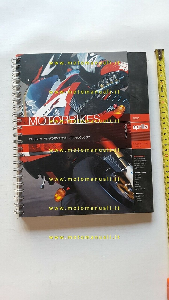Aprilia cartella stampa modelli moto scooter 2001 originale press kit