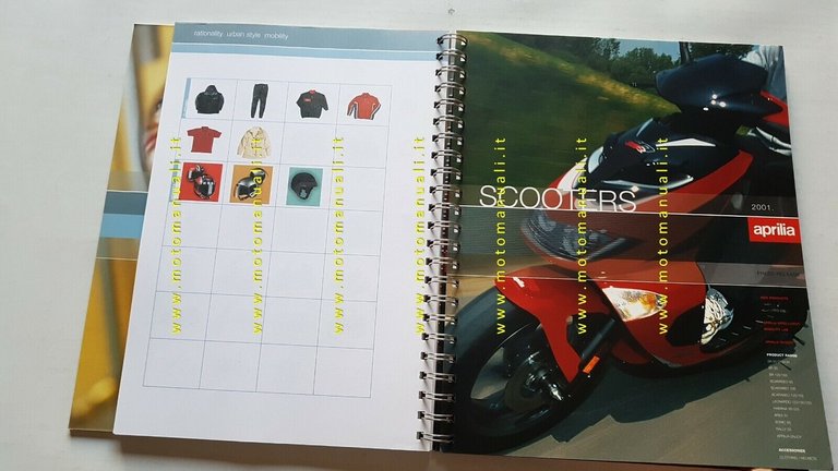 Aprilia cartella stampa modelli moto scooter 2001 originale press kit