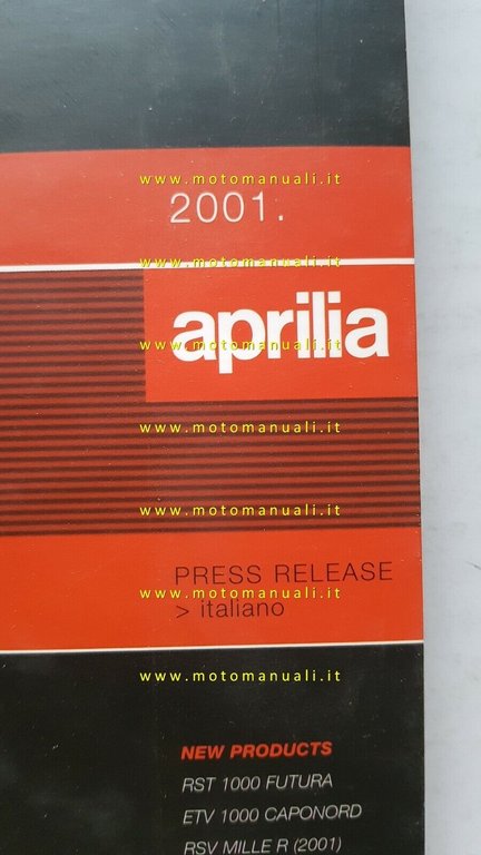Aprilia cartella stampa modelli moto scooter 2001 originale press kit