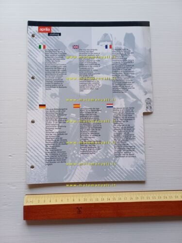 Aprilia catalogo abbigliamento tecnico moto 2000 originale