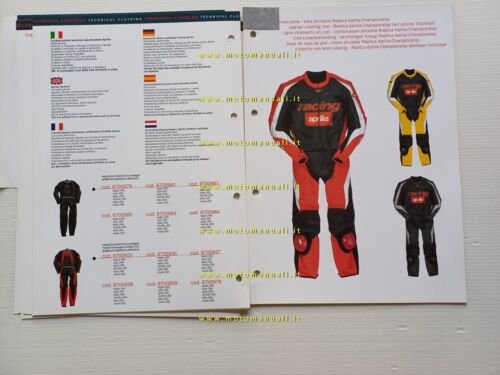 Aprilia catalogo abbigliamento tecnico moto 2000 originale