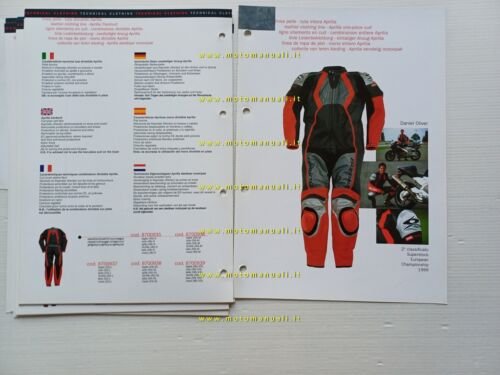 Aprilia catalogo abbigliamento tecnico moto 2000 originale