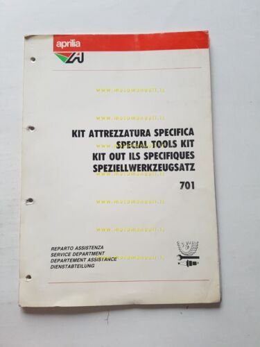Aprilia catalogo attrezzatura specifica 1989 manuale officina originale