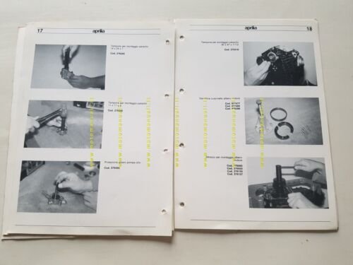 Aprilia catalogo attrezzatura specifica 1989 manuale officina originale