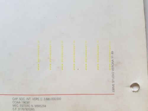 Aprilia catalogo attrezzatura specifica 1989 manuale officina originale