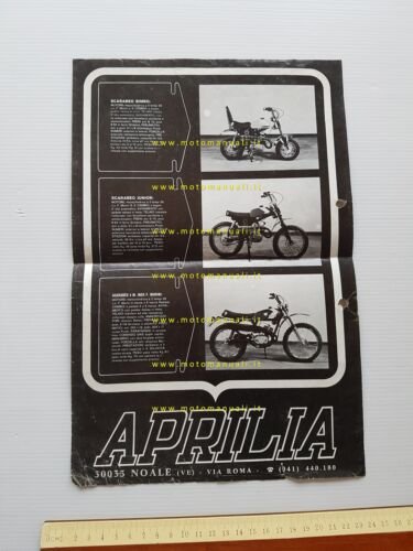 Aprilia catalogo produzione moto ciclomotori 1971 depliant originale