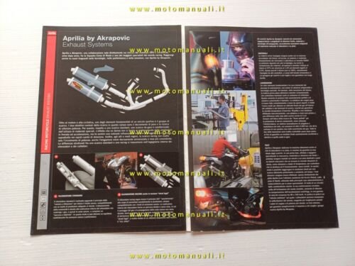 Aprilia catalogo silenziatori speciali Racing Akrapovic 2003 depliant originale