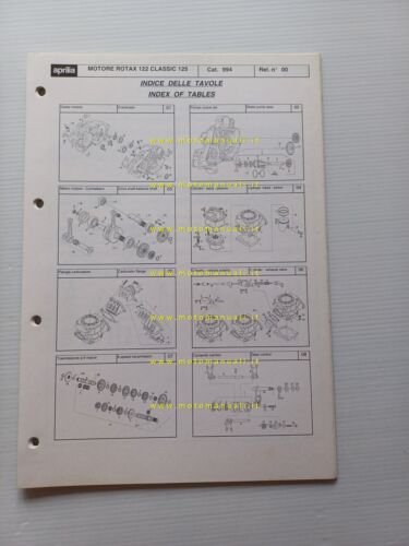 Aprilia Classic 125 1995-98 catalogo ricambi MOTORE Rotax 122 originale