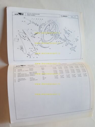 Aprilia CLIMBER 1993 catalogo ricambi TELAIO originale - FRAME parts …