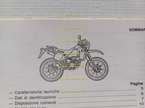 Aprilia ET 50 - ET 50 AE 1986 manuale uso …