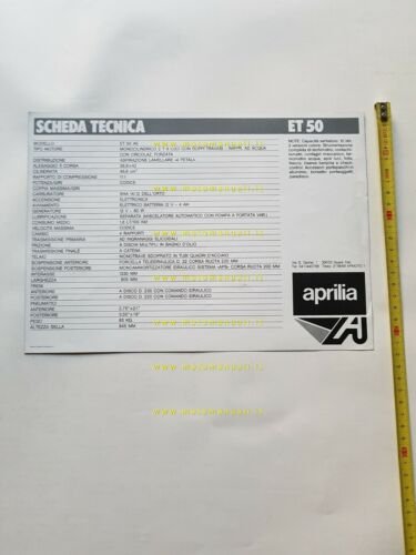 Aprilia ET 50 Fire Enduro 1987 depliant originale italiano