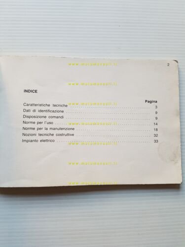 Aprilia ETX 125 1984 manuale uso manutenzione libretto originale