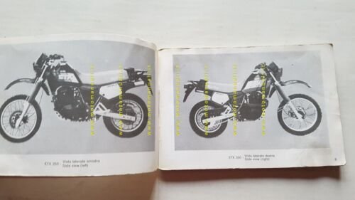 Aprilia ETX 350 1986 manuale uso manutenzione libretto originale owner's …