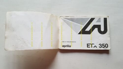 Aprilia ETX 350 1986 manuale uso manutenzione libretto originale owner's …