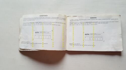 Aprilia ETX 350 1986 manuale uso manutenzione libretto originale owner's …