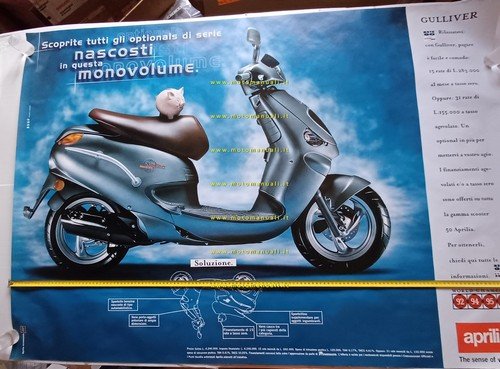 Aprilia Gulliver 50 1996-97 manifesto poster concessionario Italiano originale
