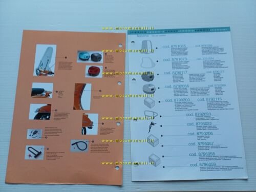 Aprilia Habana 50 air cooled 2000 catalogo accessori dedicati originale
