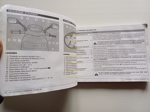 Aprilia Leonardo 125 - 150 1998 manuale uso manutenzione libretto …