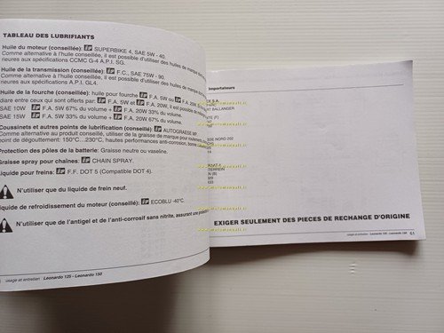 Aprilia Leonardo 125 - 150 1998 manuale uso manutenzione libretto …