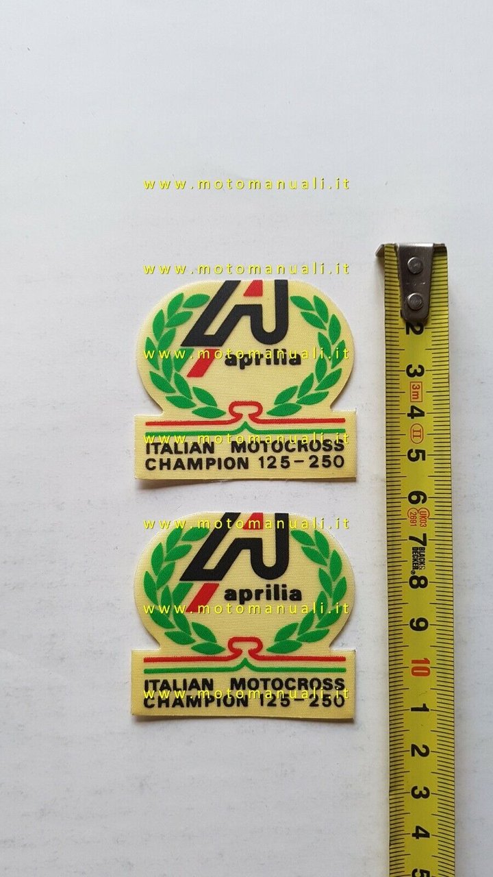 Aprilia lotto 2 adesivi pubblicitari Motocross Champion originali stickers