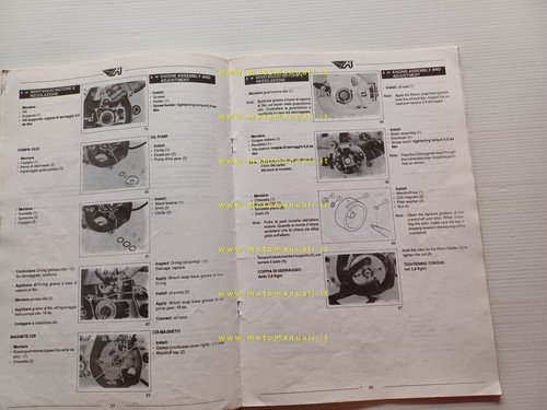 Aprilia manuale officina MOTORE 50 scooter italiano ORIGINALE