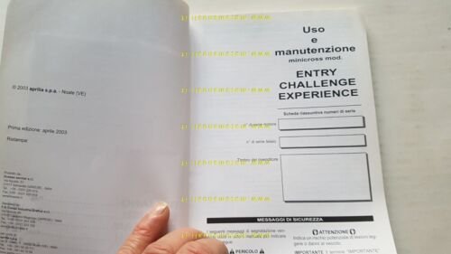 Aprilia Mini RX 50 2003 manuale uso manutenzione originale owner's …