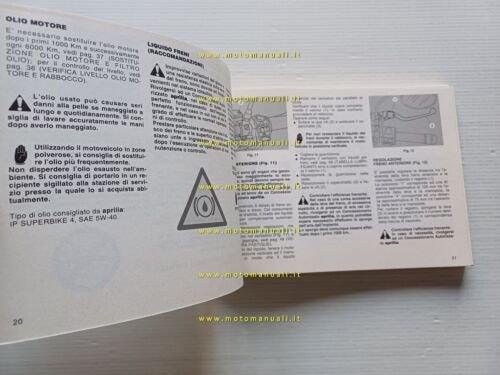 Aprilia Mot 650 1995 manuale uso manutenzione libretto istruzioni ORIGINALE