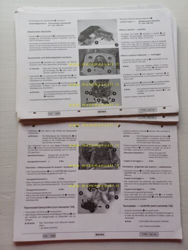 Aprilia MOTORE 125-150 2t Leonardo 1999 manuale officina italiano ORIGINALE