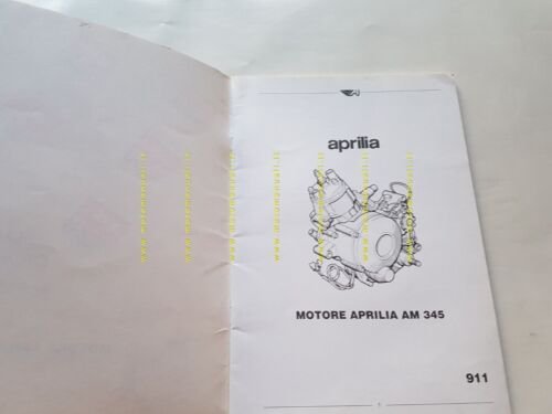 Aprilia Motore AM 345 50 manuale officina Italiano Inglese WORKSHOP …