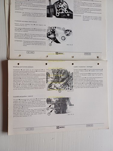 Aprilia motore Rotax 655 1992 manuale officina italiano originale