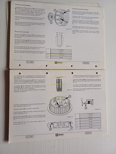 Aprilia motore Rotax 655 1992 manuale officina italiano originale