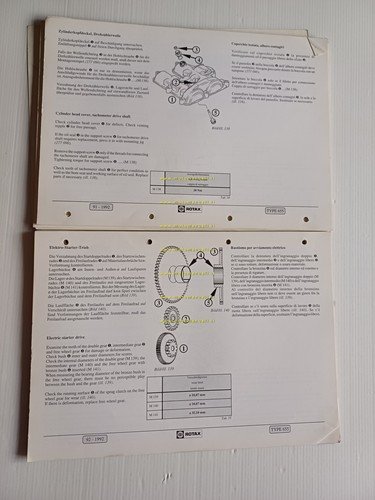 Aprilia motore Rotax 655 1992 manuale officina italiano originale