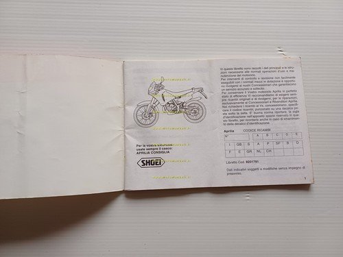 Aprilia Pegaso 50 manuale uso manutenzione originale