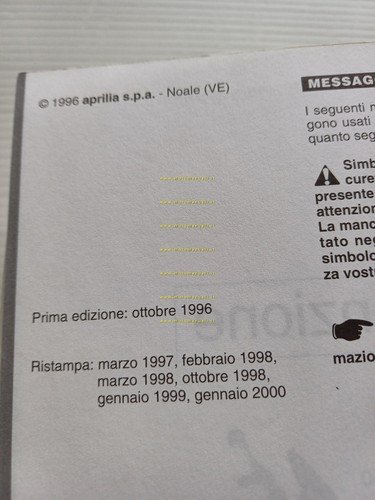 Aprilia Pegaso 650 1996-2000 manuale uso manutenzione italiano ORIGINALE