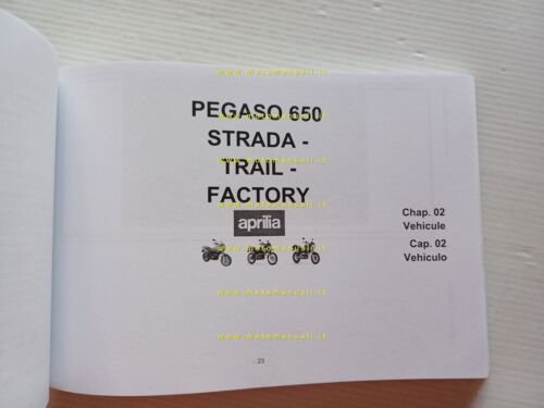 Aprilia Pegaso 650 2007 manuale uso manutenzione