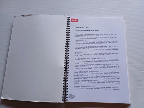 Aprilia presentazione modelli 1995 salone Milano cartella stampa originale