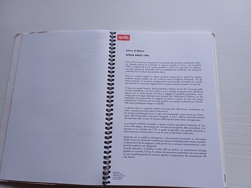 Aprilia presentazione modelli 1995 salone Milano cartella stampa originale