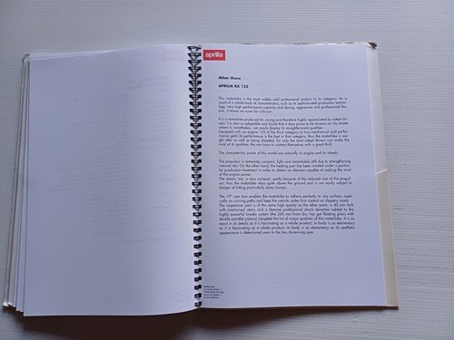 Aprilia presentazione modelli 1995 salone Milano cartella stampa originale