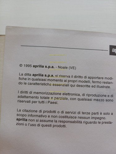 Aprilia Rally 50 scooter 1995 manuale officina TELAIO italiano ORIGINALE