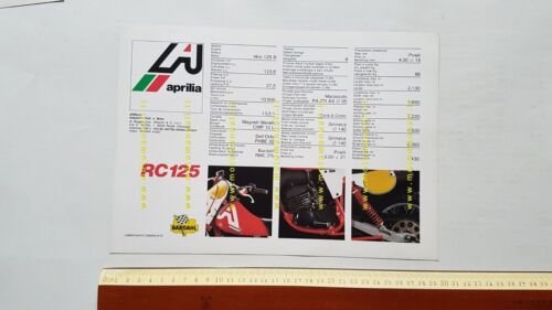 Aprilia RC 125 regolarità enduro 1980 depliant originale moto