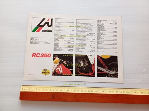 Aprilia RC 250 Regolarità Enduro 1980 depliant italiano originale