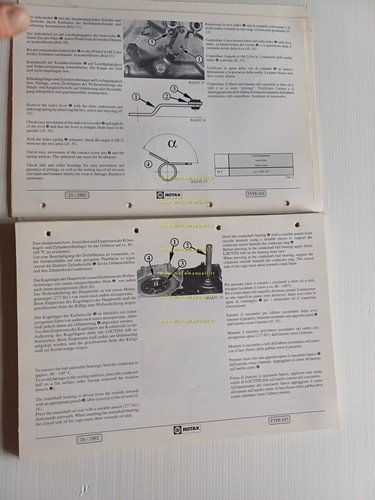 Aprilia Rotax motore 655 1997 manuale officina originale italiano