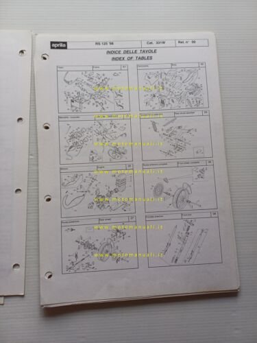 Aprilia RS 125 1998 catalogo ricambi TELAIO originale