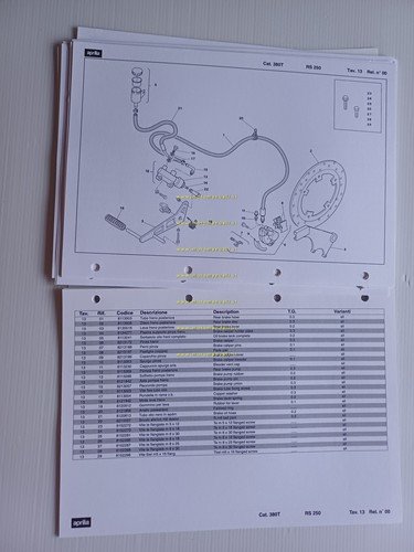 Aprilia RS 250 1995-96 catalogo ricambi TELAIO originale