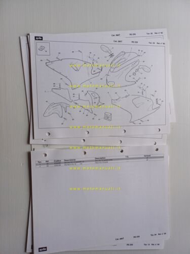 Aprilia RS 250 1995-96 catalogo ricambi TELAIO originale spare part …