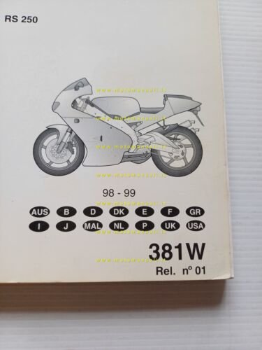 Aprilia RS 250 1998-99 catalogo ricambi TELAIO originale