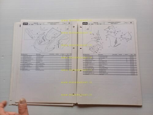 Aprilia RS 50 1999 catalogo ricambi TELAIO originale