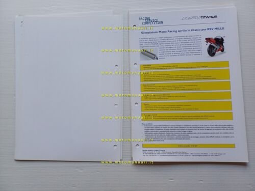 Aprilia RSV 1000-SP SL Falco 2000 catalogo silenziatori racing titanio …