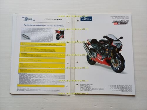 Aprilia RSV 1000-SP SL Falco 2000 catalogo silenziatori racing titanio …